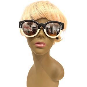 Topshop Black And White Mirror Reflective Lens Sunglasses